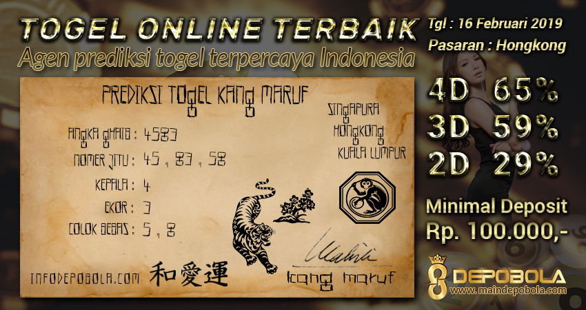 Prediksi Togel Hongkong Hari Ini 16 Februari 2019