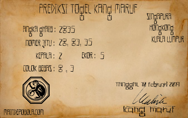 Prediksi Togel Hongkong Hari Ini 10 Februari 2019
