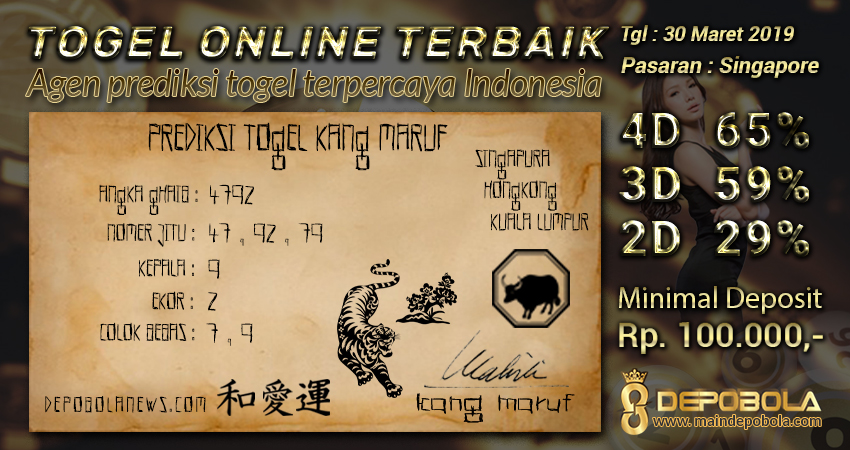 Prediksi Togel Singapore Hari Ini 30 Maret 2019