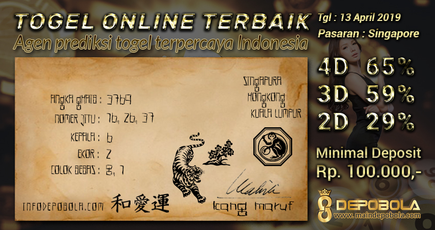 Prediksi Togel Singapore Sabtu 13 April 2019