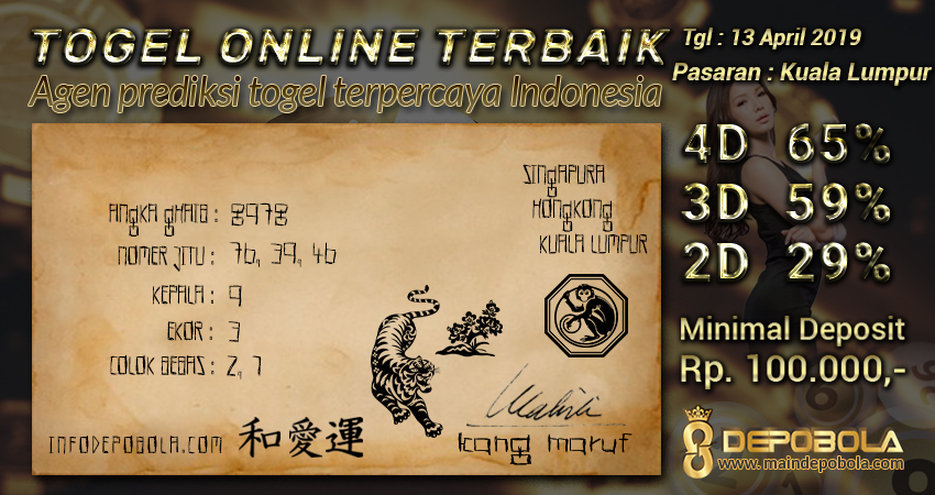 Prediksi Togel Kuala Lumpur Sabtu 13 April 2019