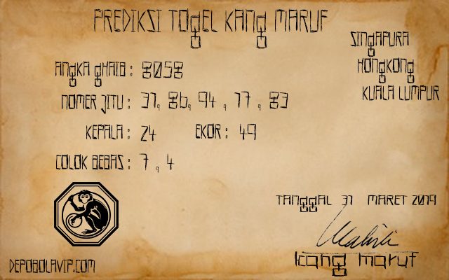 Prediksi Togel Hongkong Hari Ini 31 Januari 2019