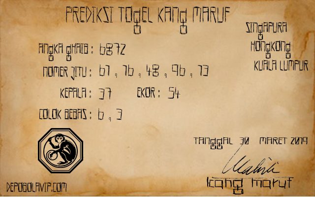 Prediksi Togel Hongkong Hari Ini 30 Januari 2019