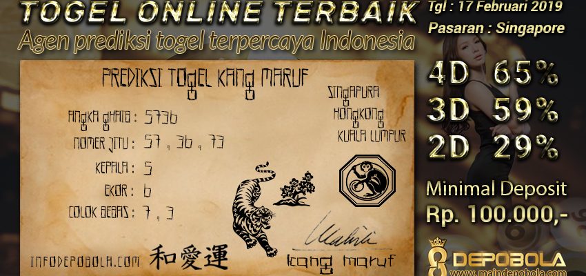 Prediksi Togel Singapore Hari Ini 17 Februari 2019