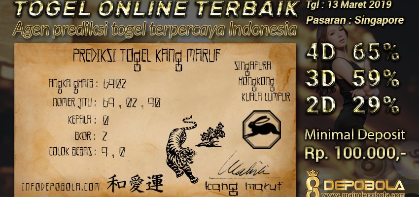 Prediksi Togel Singapore Hari Ini 13 Maret 2019