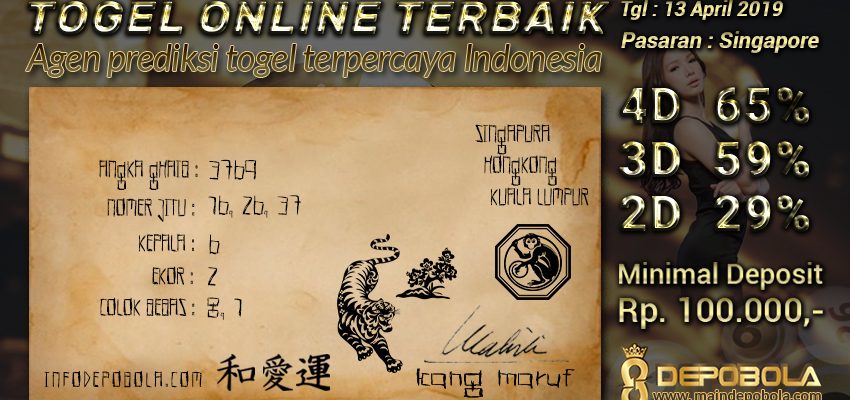 Prediksi Togel Singapore Sabtu 13 April 2019