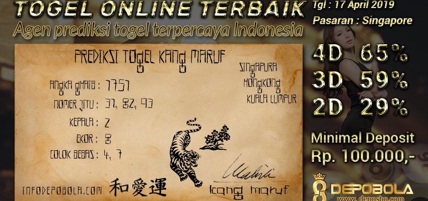 Prediksi Togel Singapore Rabu 17 April 2019