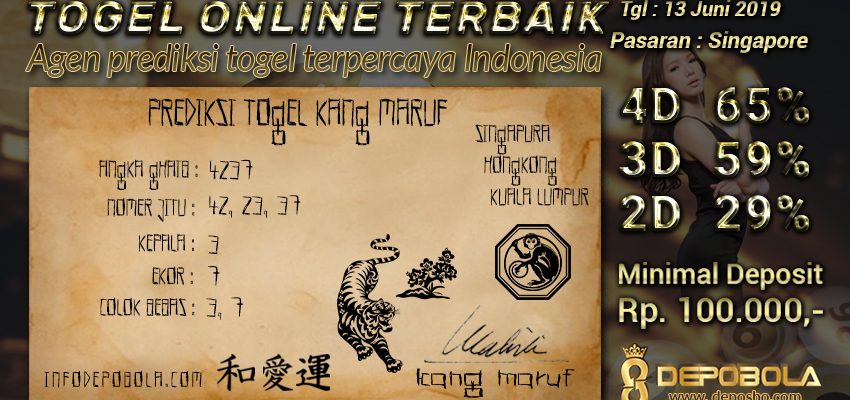 Prediksi Togel Singapore Kamis 13 Juni 2019
